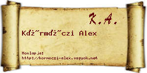 Körmöczi Alex névjegykártya