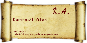 Körmöczi Alex névjegykártya